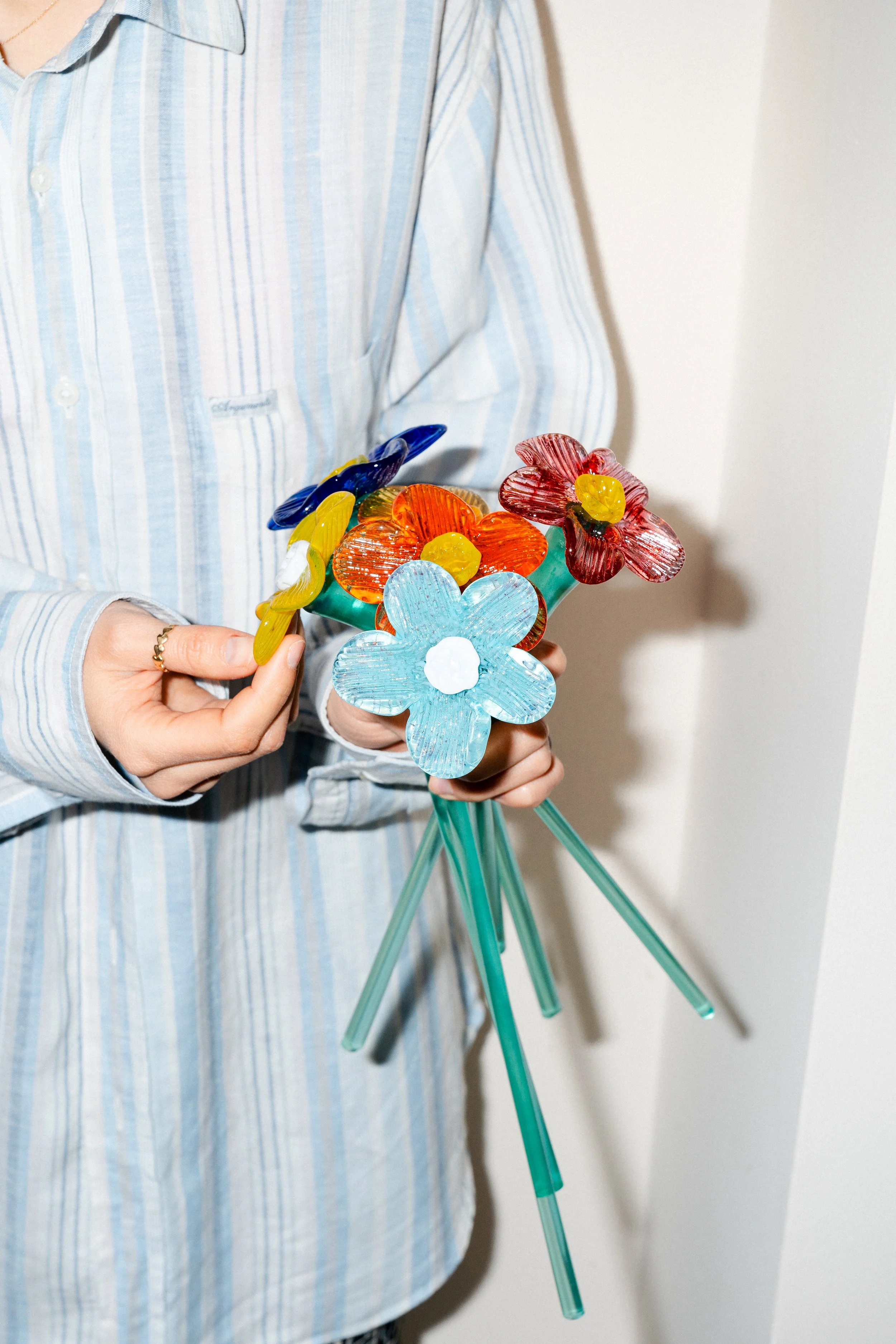 Mouthblown crystal glass flower - large — Lucie Claudia Podrabska